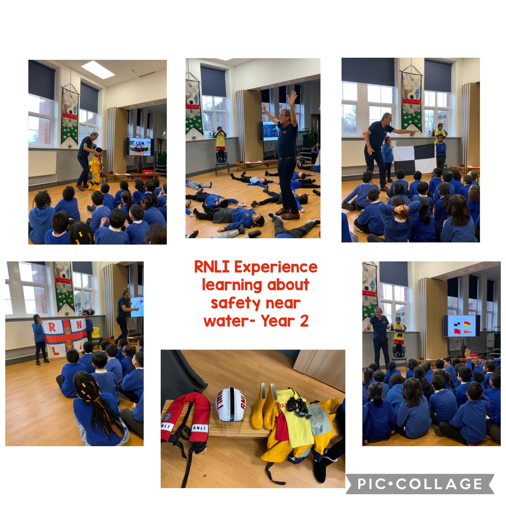 Learning all about the role of the coast guard and RNLI in keeping us safe.
